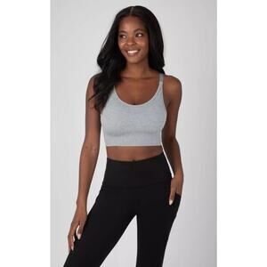 90 Degree by Reflex Seamless Razor Back Keyhole Sports Bra in Heather Grey $30